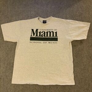 Vintage 90s University of Miami School of Music College Spell Out T Shirt XL